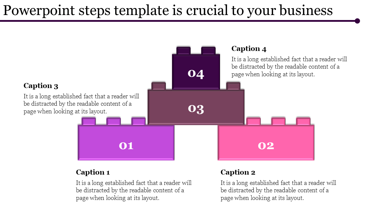 Fantastic PowerPoint Steps Template with Four Nodes
